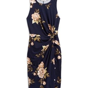 NWT Asymmetrical Navy Floral Wrap dress